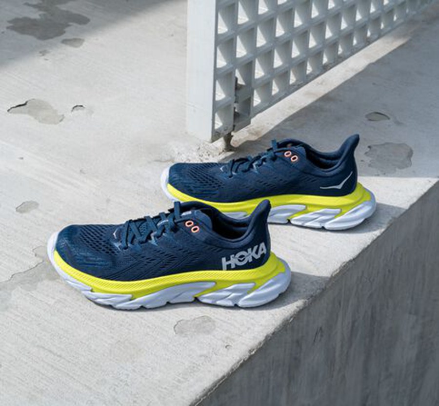 Hoka One One Clifton Edge Löparskor Dam - Marinblå - XRZEB-4627